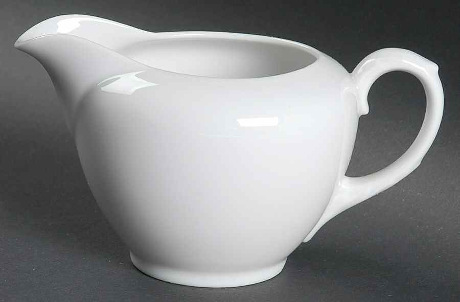 Plain White Creamer by Fukagawa-1