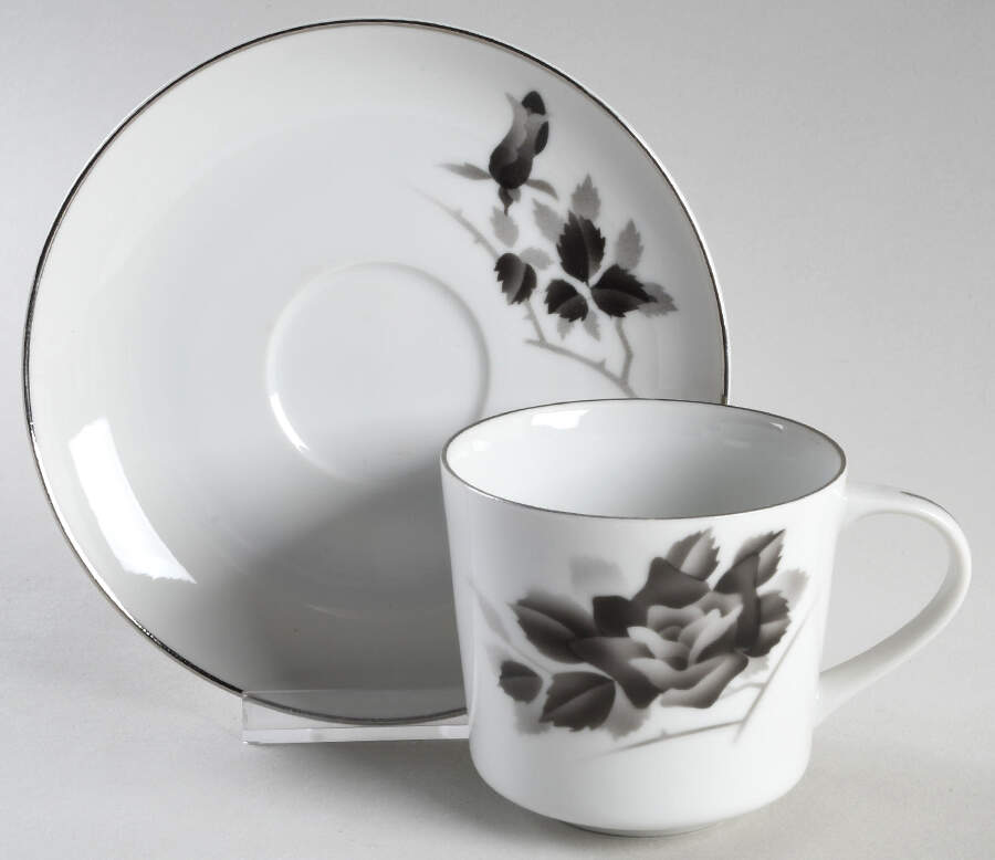 Princess Flat Cup & Saucer Set by Fukagawa-1