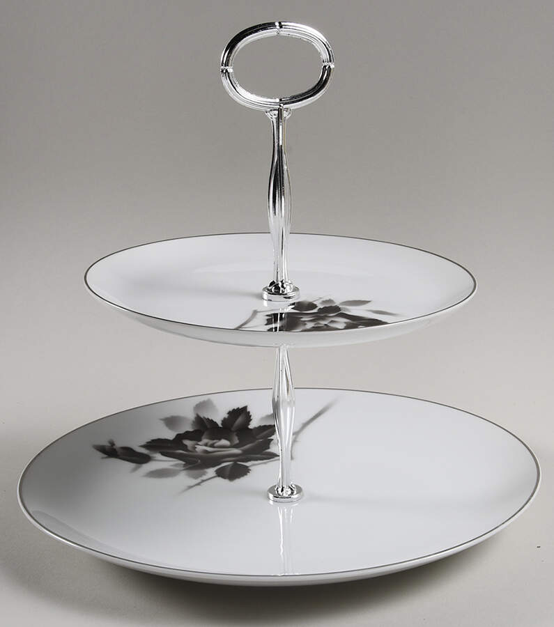 Princess 6 5/8"-10"  2 Tiered Serving Tray (Dp, Sp) HC by Fukagawa-1