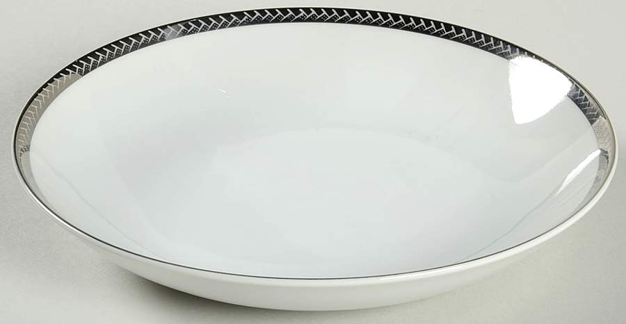 Silver Braid Coupe Soup Bowl by Fukagawa-1