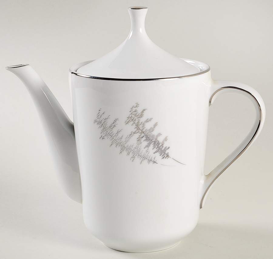 Silver Bamboo (3 Groups of Trees) Coffee Pot & Lid by Fukagawa-1
