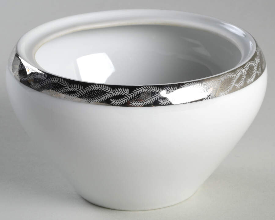 Silver Lichen Sugar Bowl No Lid by Fukagawa-1