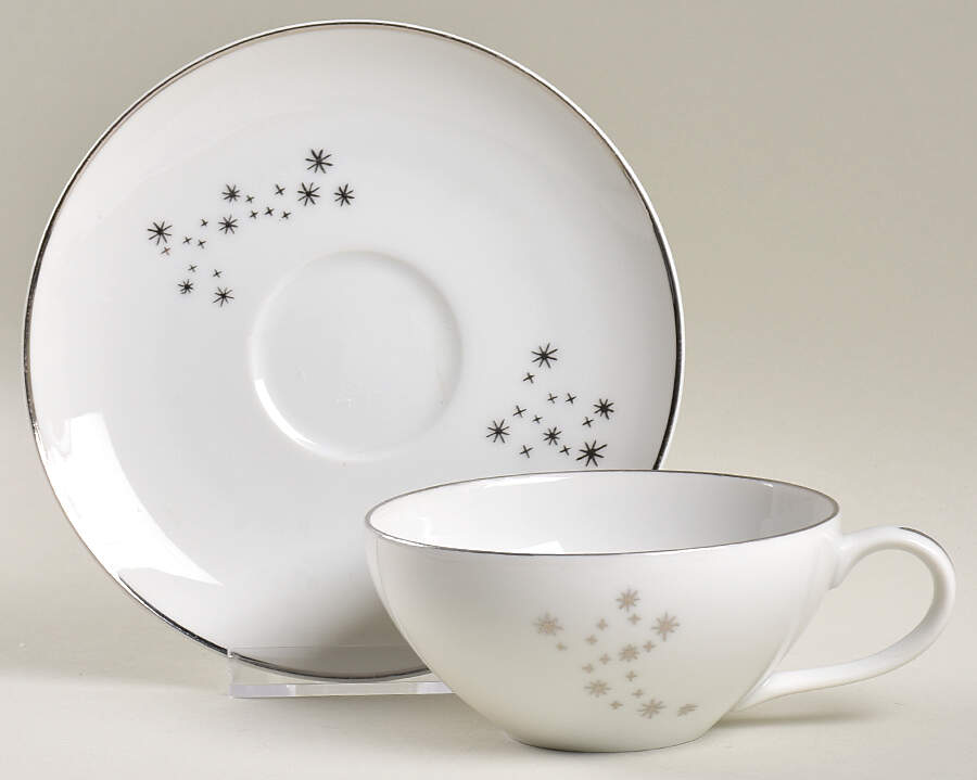 Star Dust Flat Cup & Saucer Set by Fukagawa-1