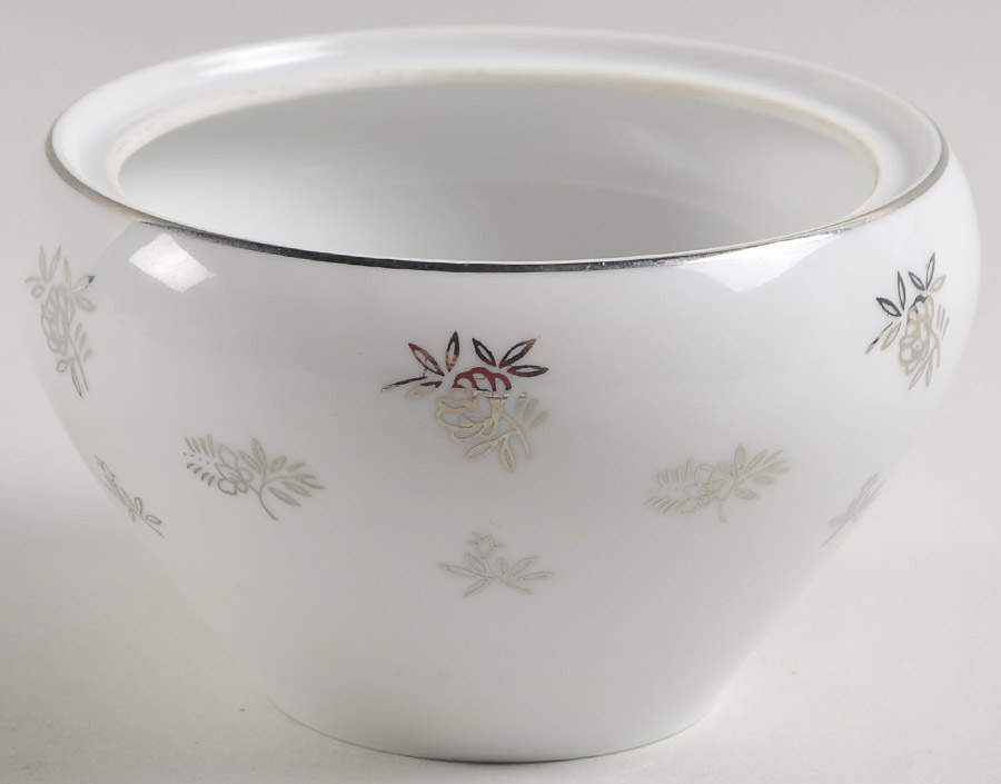 White Rose Sugar Bowl No Lid by Fukagawa-1