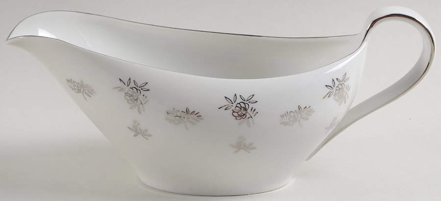 White Rose Gravy Boat by Fukagawa-1