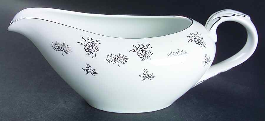 White Rose Gravy Boat by Fukagawa-1
