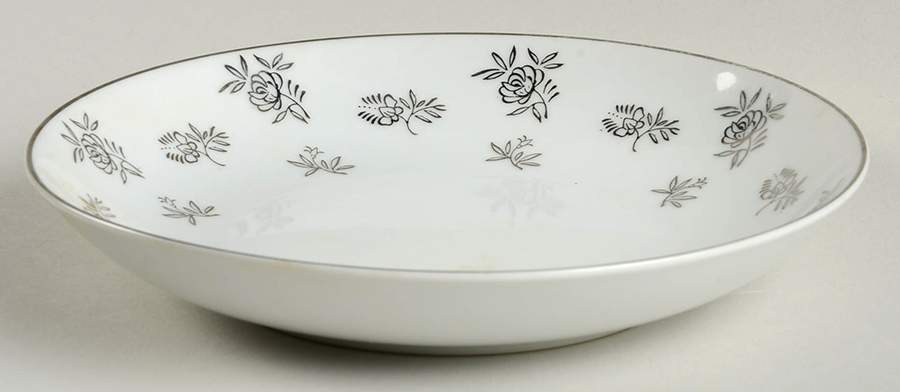 White Rose Coupe Soup Bowl by Fukagawa-1