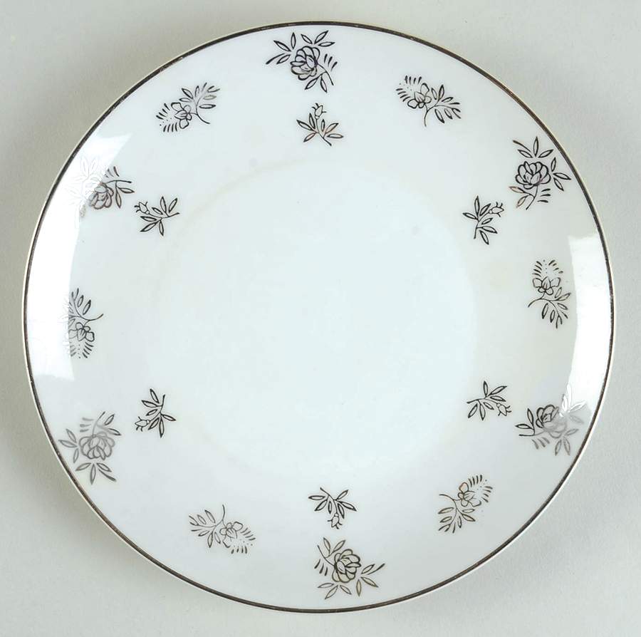 White Rose Bread & Butter Plate by Fukagawa-1
