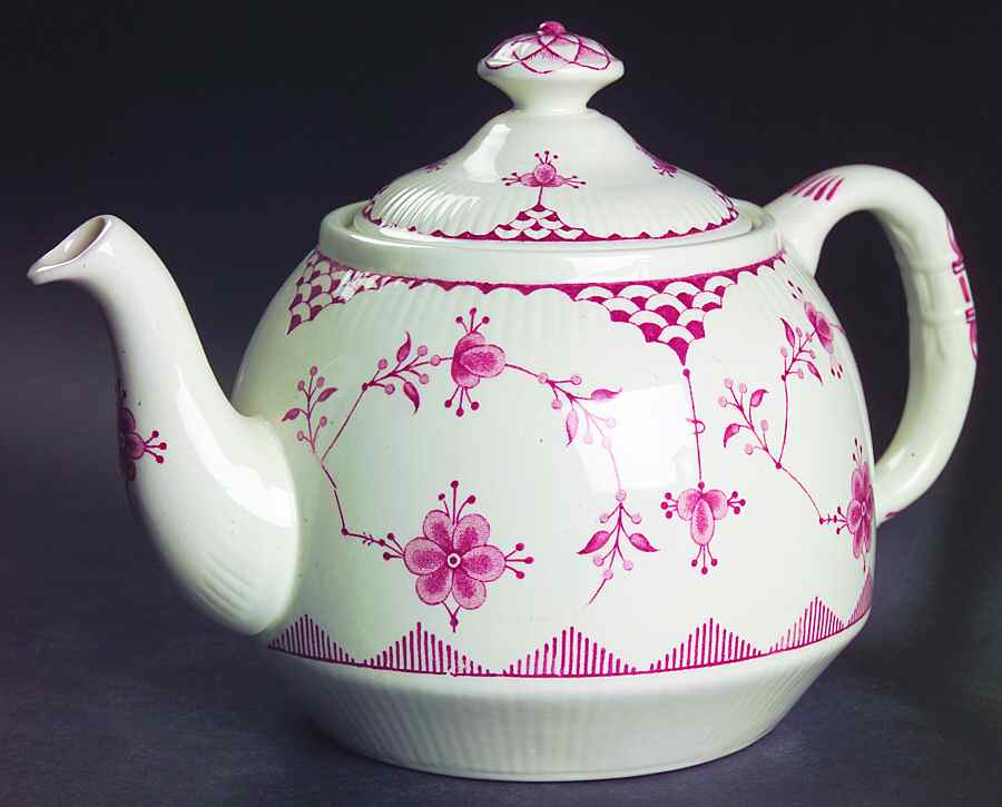 Denmark Pink Teapot & Lid by Furnivals-1