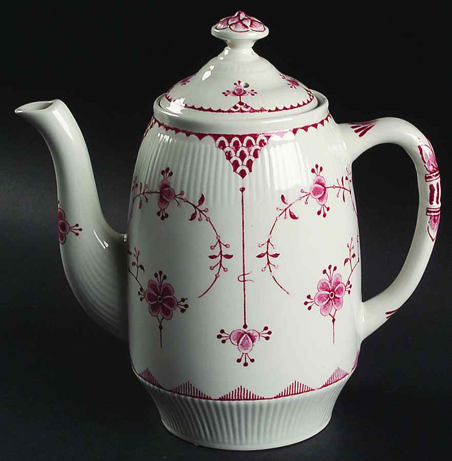 Denmark Pink Coffee Pot & Lid by Furnivals-1