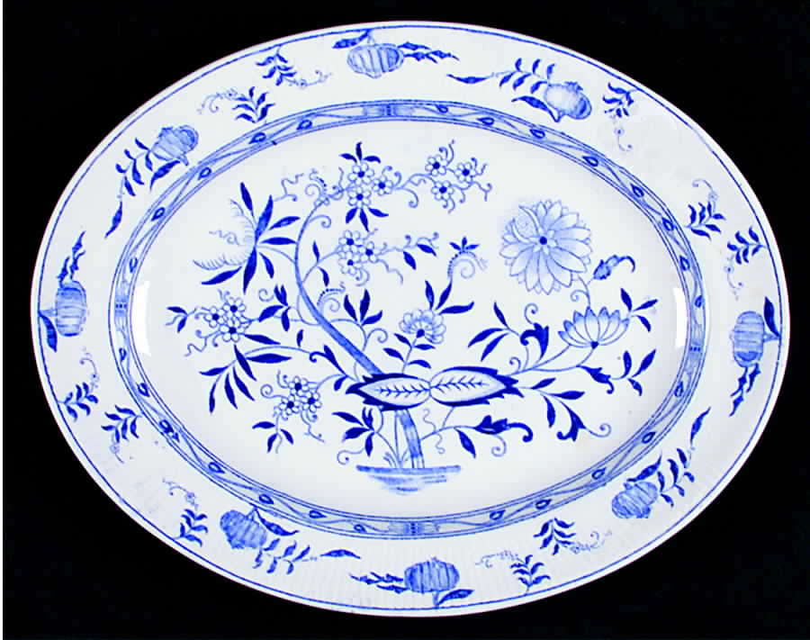 Onion Blue 9" Oval Serving Platter by Furnivals-1