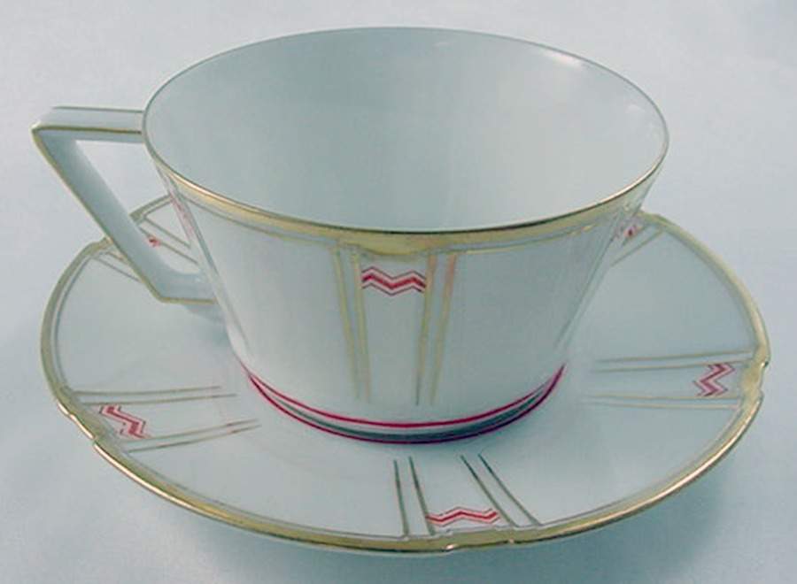 FUR14 (No Flowers) Flat Cup & Saucer Set by Furstenberg-1