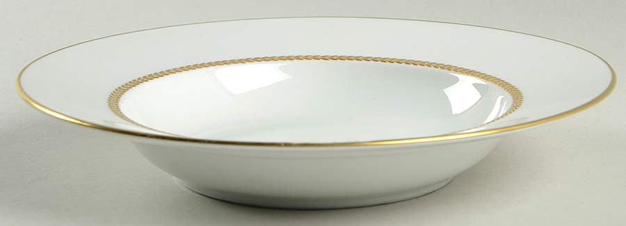 Golden Laurel Rim Soup Bowl by Furstenberg-1