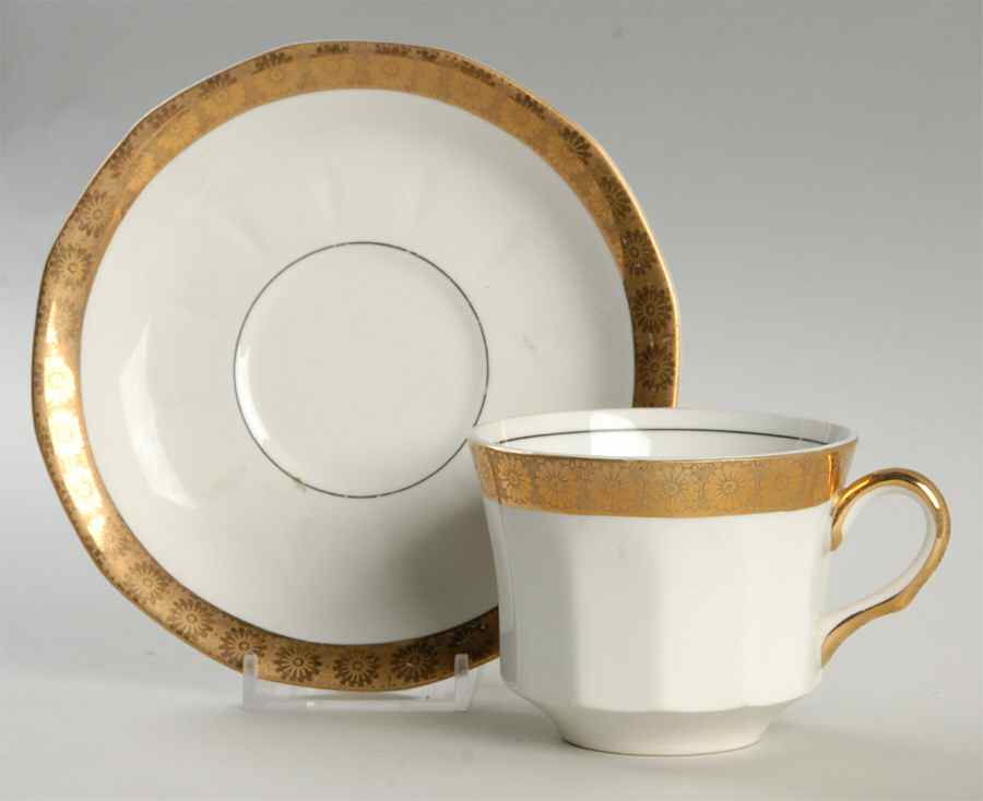 FC32 Flat Cup & Saucer Set by FC Co - French China-1