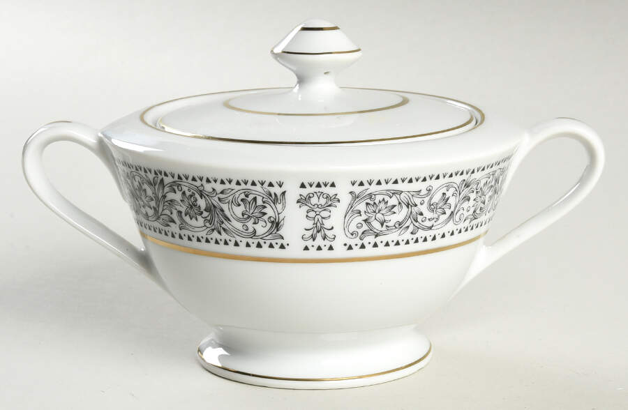 Rockford Sugar Bowl & Lid by Fine China of Japan-1