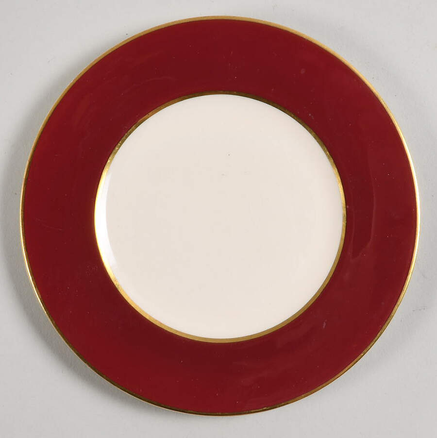 5972-Burgundy Bread & Butter Plate by Fondeville-1