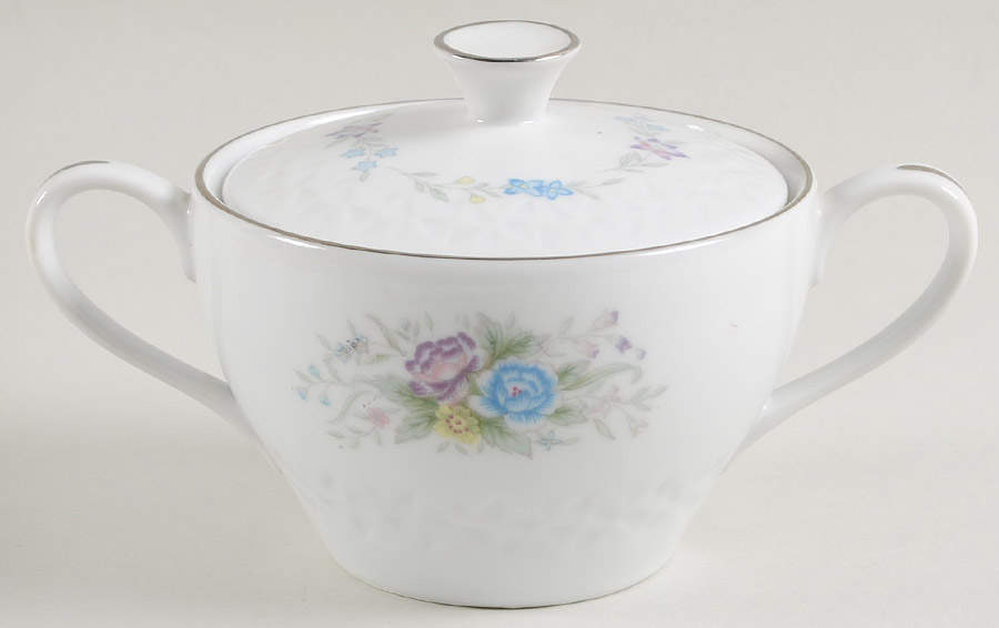 Floral Bouquet Sugar Bowl & Lid by Fine China of Japan-1