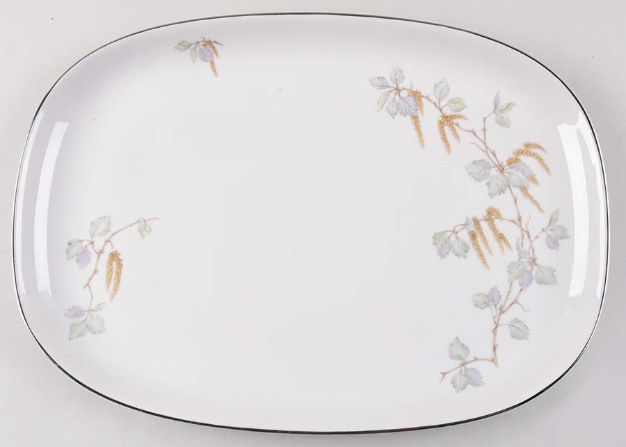 Birch Blossoms (Gold Trim) 13" Oval Serving Platter by Franconia-Krautheim & Adelburg-1