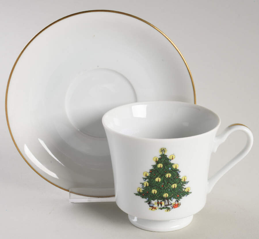 Ffc1(Gold Trim) Footed Cup & Saucer Set by Fairmont Fine China-1