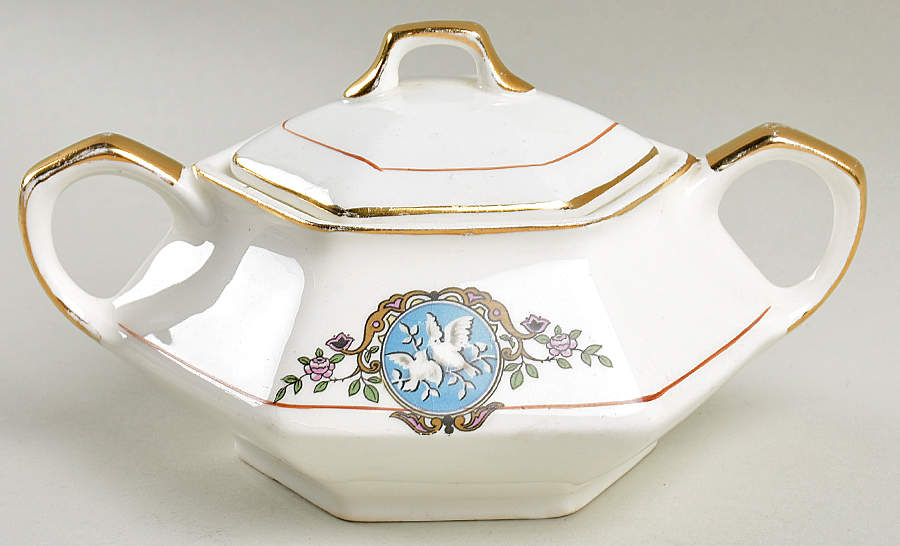 FC7 Sugar Bowl & Lid by FC Co - French China-1