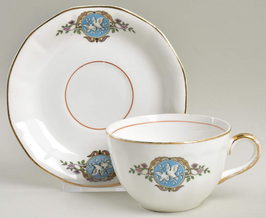 FC7 Footed Cup & Saucer Set by FC Co - French China-1