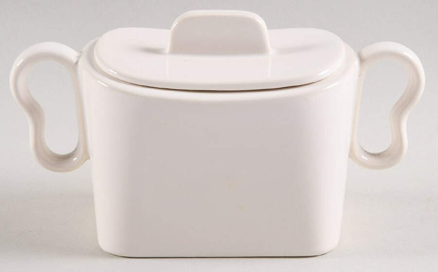 Tiempo White (Salt) Sugar Bowl & Lid by Franciscan-1