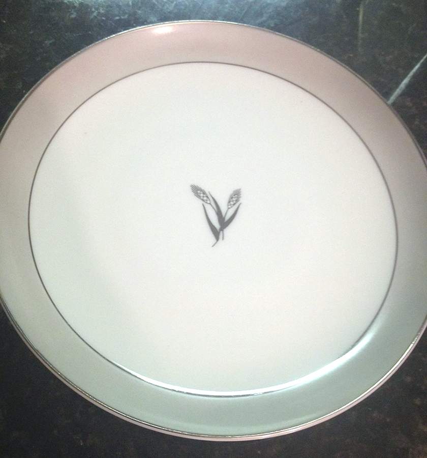 Gray Wheat Salad Plate by Fukagawa-1