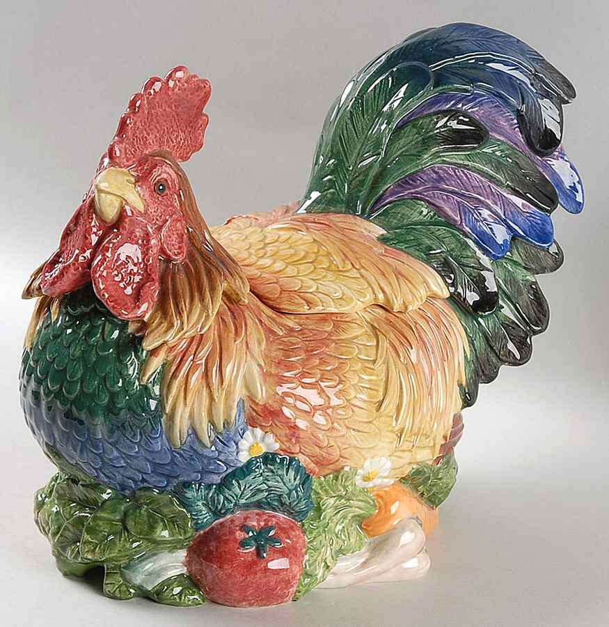 Coq Du Village Figural Cookie Jar & Lid by Fitz and Floyd-1