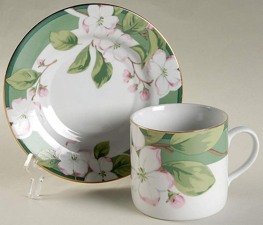 Apple Blossom Flat Cup & Saucer Set by Fairfield-1