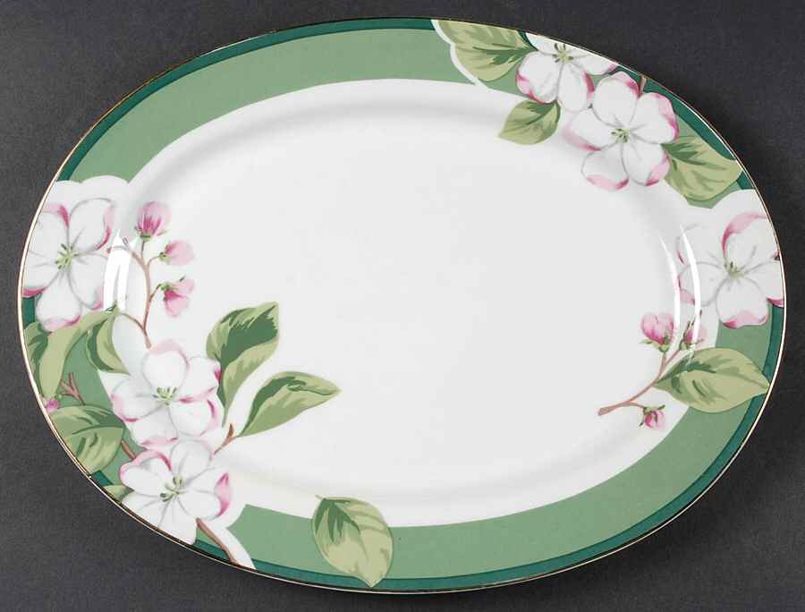 Apple Blossom 14" Oval Serving Platter by Fairfield-1