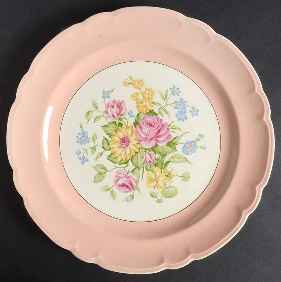 Coral Bouquet Dinner Plate by French Saxon-1