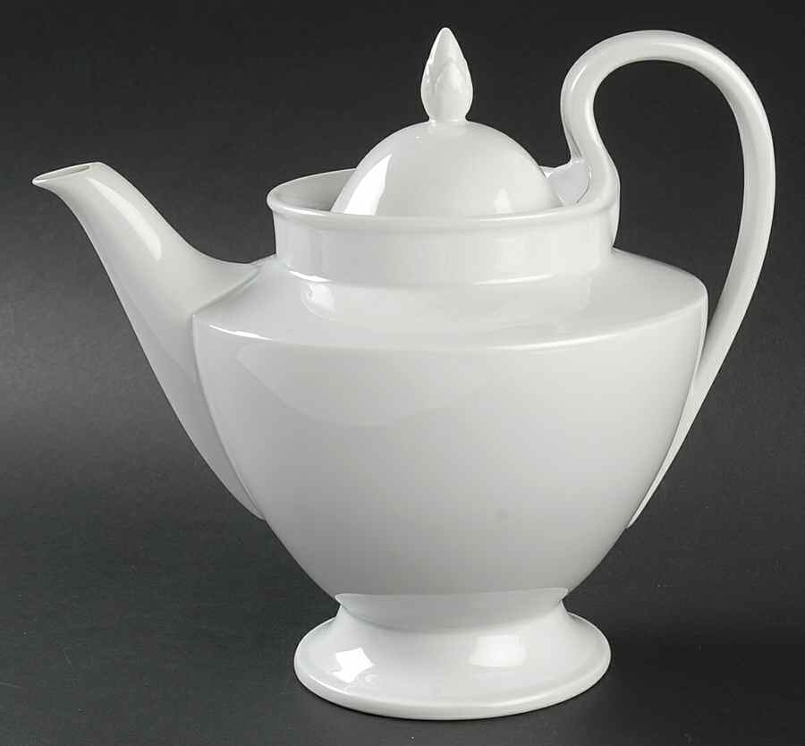 Empire White Teapot & Lid by Furstenberg-1