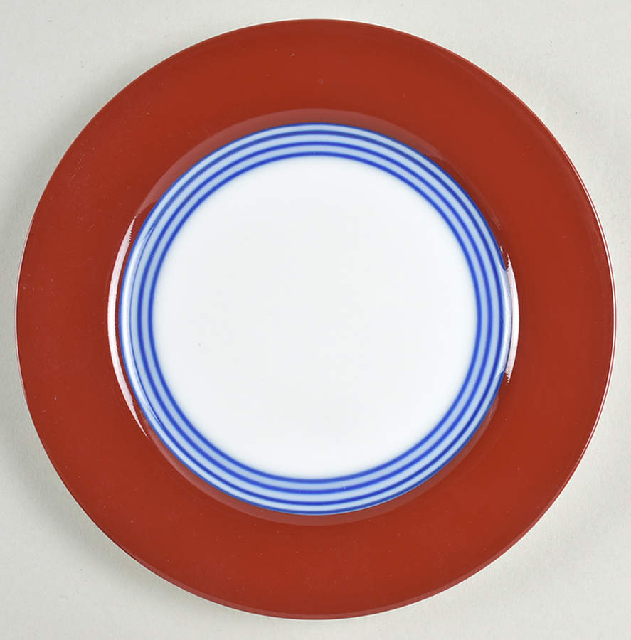 Circa Blue & Cinnabar Bread & Butter Plate by Fitz and Floyd-1