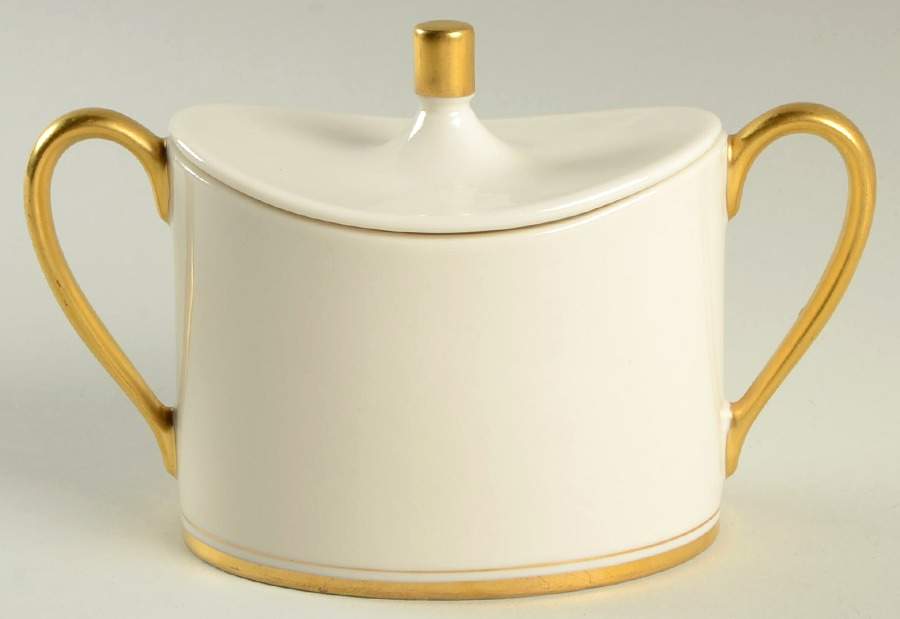 Gold Band (301 Redondo Rim) Sugar Bowl & Lid by Franciscan-1