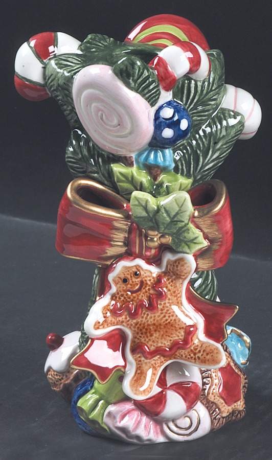 Sugar Plum Christmas 6" Candlestick by Fitz and Floyd-1