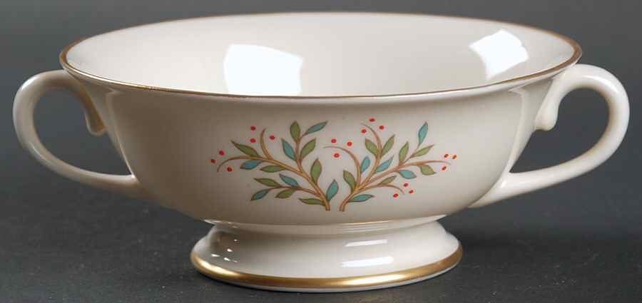 Fremont (Gold Trim) Footed Cream Soup Bowl by Franciscan-1