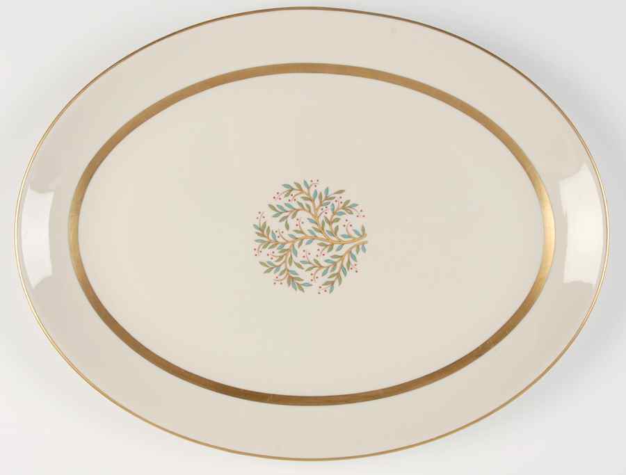 Fremont (Gold Trim) 16" Oval Serving Platter by Franciscan-1