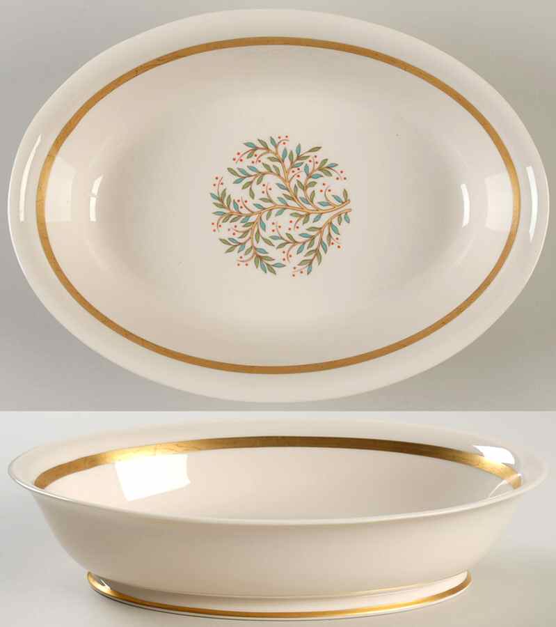 Fremont (Gold Trim) 9" Oval Vegetable Bowl by Franciscan-1