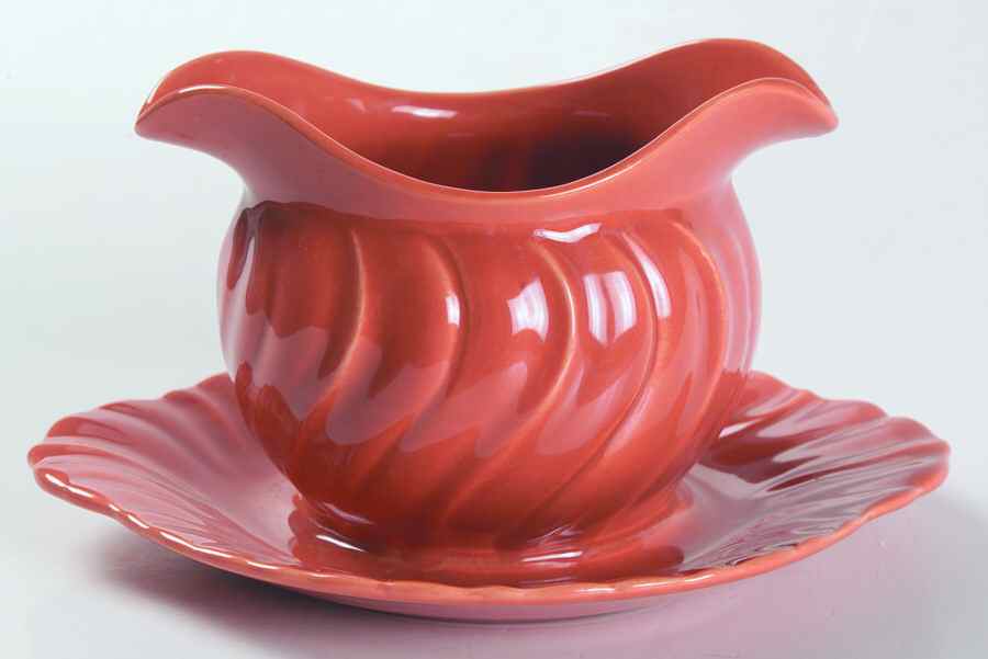 Coronado Copper (Glossy) Gravy Boat with Attached Underplate by Franciscan-1