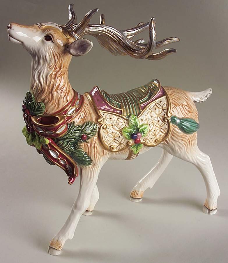 Florentine Christmas (Giftware) Deer Figurine by Fitz and Floyd-1