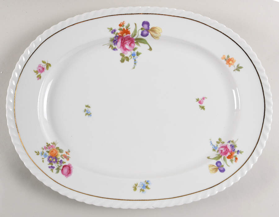 Meissen (Scalloped) 15" Oval Serving Platter by Franconia-Krautheim & Adelburg-1