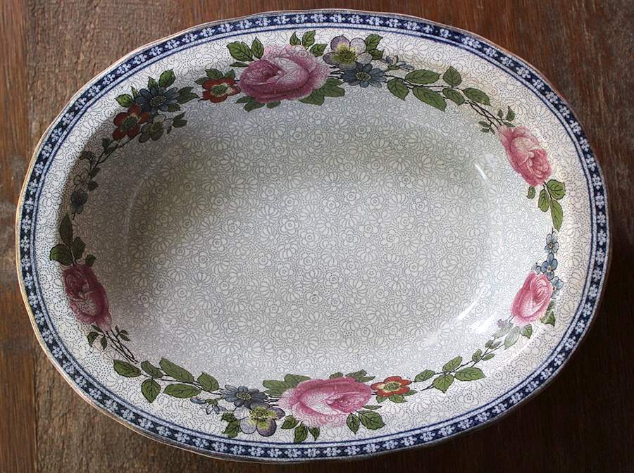 1522b 9" Oval Vegetable Bowl by Furnivals-1