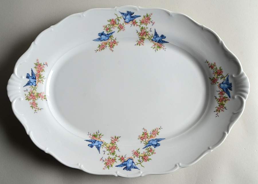 Bluebird (Matthew 6:26) 15" Oval Serving Platter by Furnari's-1