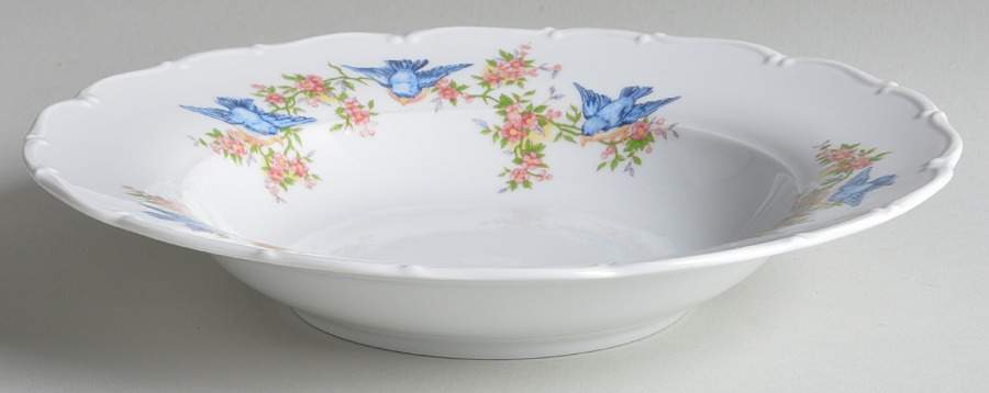 Bluebird (Matthew 6:26) Large Rim Soup Bowl by Furnari's-1