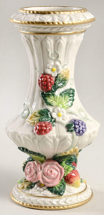 Strawberries & Roses 7" Vase by Fitz and Floyd-1