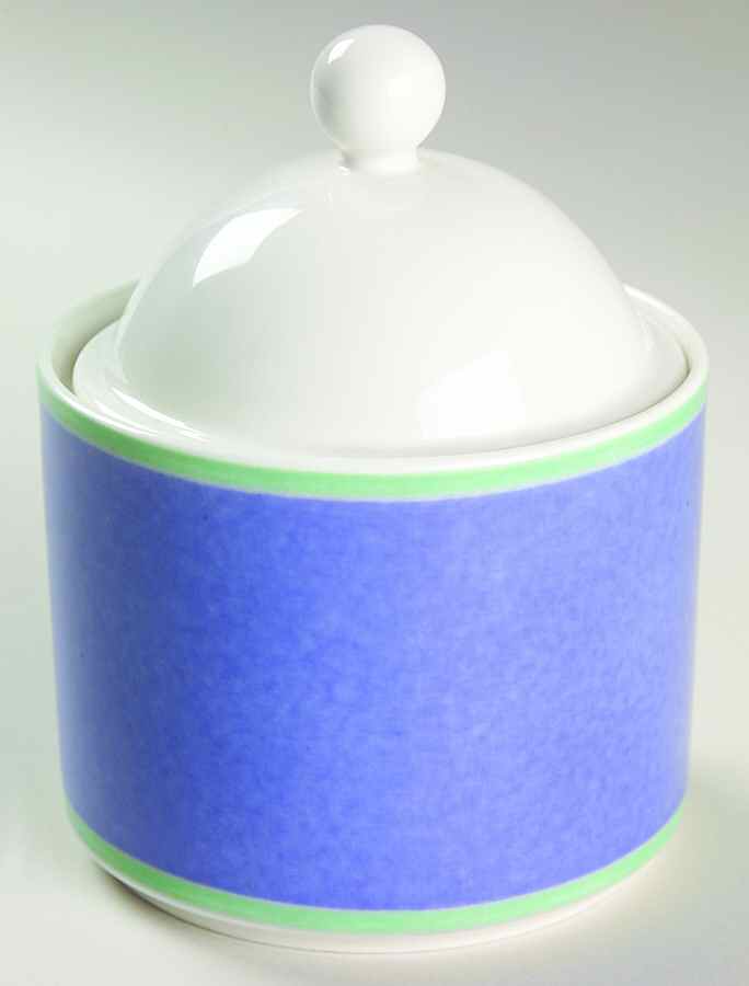 Correlations Blue Sugar Bowl & Lid by Fitz and Floyd-1
