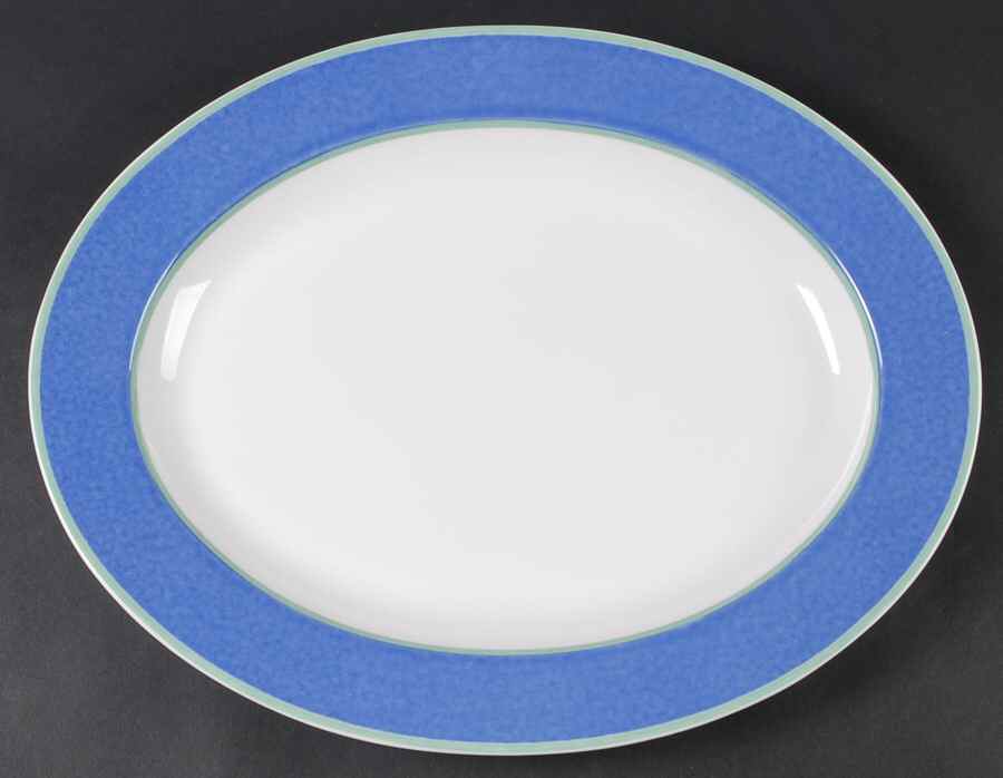 Correlations Blue 15" Oval Serving Platter by Fitz and Floyd-1