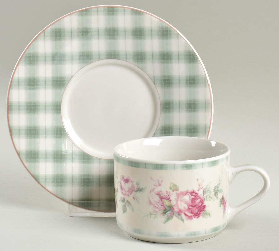 American Bouquet Flat Cup & Saucer Set by Farberware-1