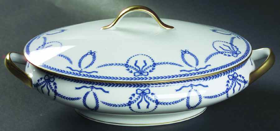Cheverny Blue Oval Covered Vegetable by Faberge-1