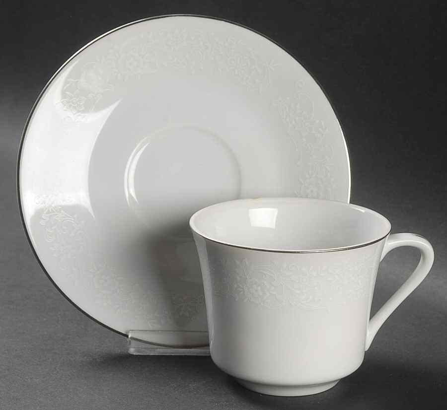 Christine Flat Cup & Saucer Set by Fine China of Japan-1